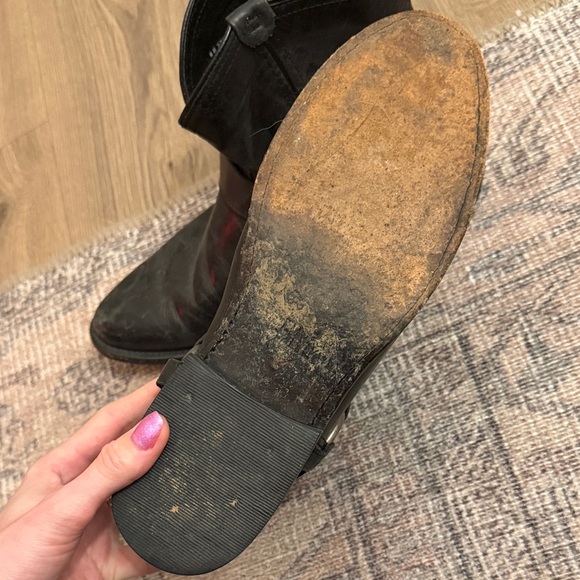 Frye Black Leather Ankle Boots - Picture 5 of 5